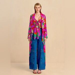 Cult Gaia Multicolor Floral Rea Blouse